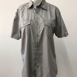 Grey button up dress shirt